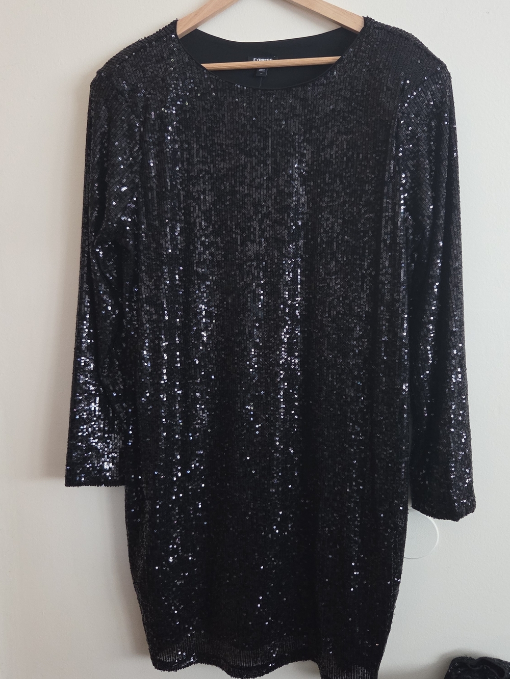 Express Black Sequin Dress NEW